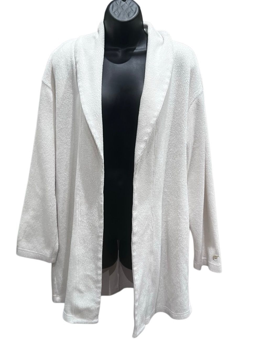 Fabletics Cozy Cord Cardigan Bone White Size Small
